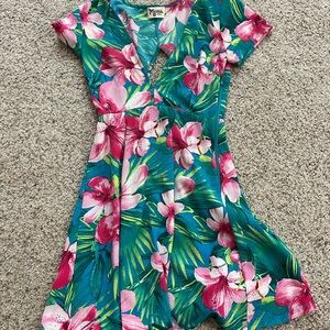 Show Me Your MuMu Floral Mini Dress - Pink and Green